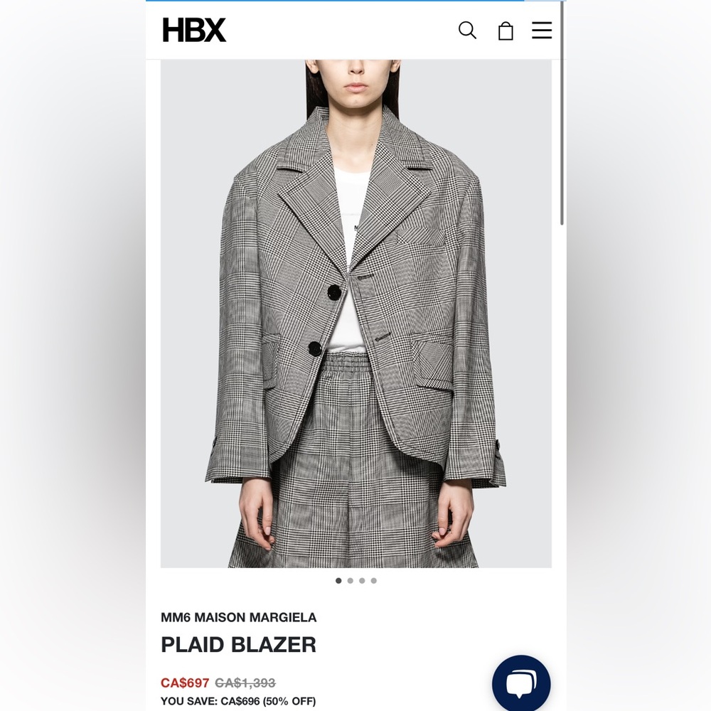 MM6 Maison Margiela Wool blend Plaid Blazer